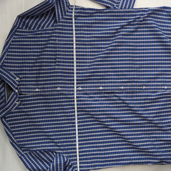 Men's Maker & Company Blue Multi-colored Plaid Dress Shirt Size XXL - Picture 4 of 5